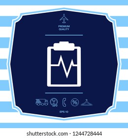 Electrocardiogram symbol icon. Graphic elements for your design