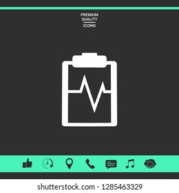 Electrocardiogram symbol icon. Graphic elements for your design