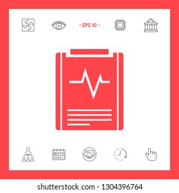 Electrocardiogram symbol icon. Graphic elements for your design