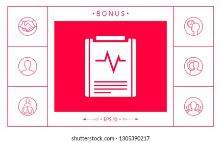 Electrocardiogram symbol icon. Graphic elements for your design
