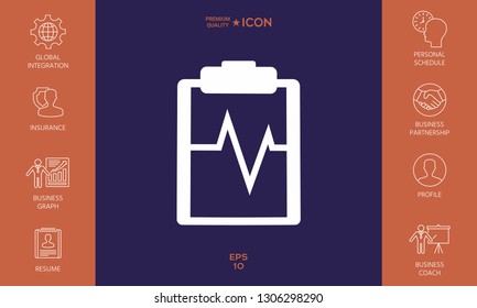 Electrocardiogram symbol icon. Graphic elements for your design