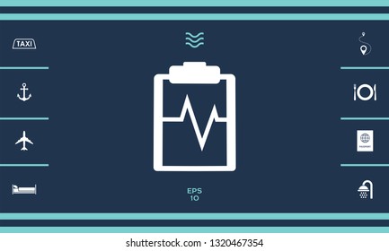 Electrocardiogram symbol icon. Graphic elements for your design