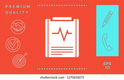 Electrocardiogram symbol icon. Graphic elements for your design