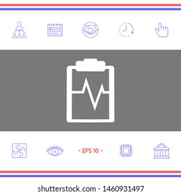 Electrocardiogram symbol icon. Graphic elements for your design