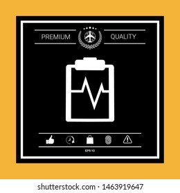 Electrocardiogram symbol icon. Graphic elements for your design