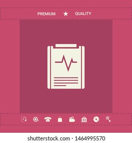 Electrocardiogram symbol icon. Graphic elements for your design