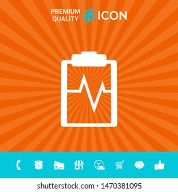 Electrocardiogram symbol icon. Graphic elements for your design
