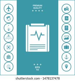 Electrocardiogram symbol icon. Graphic elements for your design