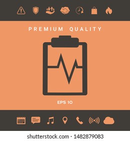 Electrocardiogram symbol icon. Graphic elements for your design