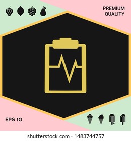 Electrocardiogram symbol icon. Graphic elements for your design