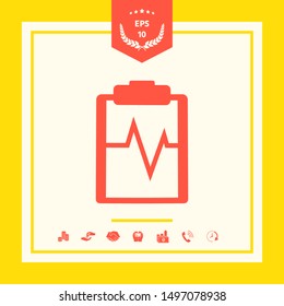 Electrocardiogram symbol icon. Graphic elements for your design