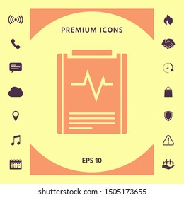 Electrocardiogram symbol icon. Graphic elements for your design