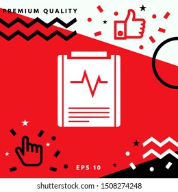 Electrocardiogram symbol icon. Graphic elements for your design