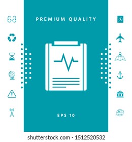 Electrocardiogram symbol icon. Graphic elements for your design