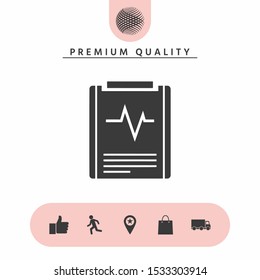 Electrocardiogram symbol icon. Graphic elements for your design