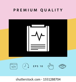 Electrocardiogram symbol icon. Graphic elements for your design
