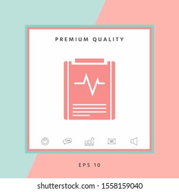 Electrocardiogram symbol icon. Graphic elements for your design