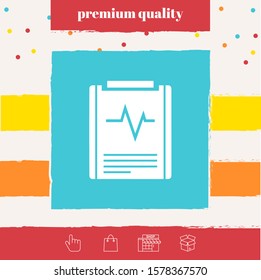 Electrocardiogram symbol icon. Graphic elements for your design