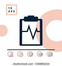 Electrocardiogram symbol icon. Graphic elements for your design