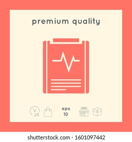 Electrocardiogram symbol icon. Graphic elements for your design