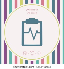 Electrocardiogram symbol icon. Graphic elements for your design