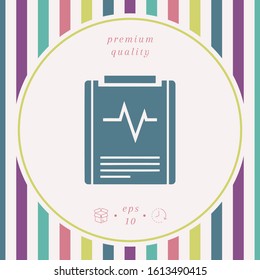 Electrocardiogram symbol icon. Graphic elements for your design
