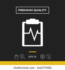 Electrocardiogram symbol icon. Graphic elements for your design
