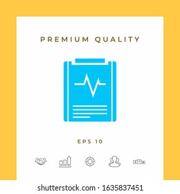 Electrocardiogram symbol icon. Graphic elements for your design
