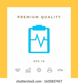 Electrocardiogram symbol icon. Graphic elements for your design