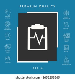Electrocardiogram symbol icon. Graphic elements for your design
