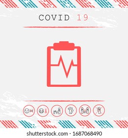 Electrocardiogram symbol icon. Graphic elements for your design