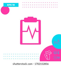 Icono del símbolo del electrocardiograma. Elementos gráficos para el diseño