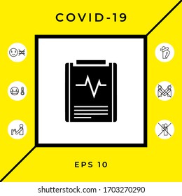 Electrocardiogram symbol icon. Graphic elements for your design