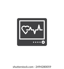 Electrocardiogram vector icon. filled flat sign for mobile concept and web design. Heartbeat monitor glyph icon. ECG symbol, logo illustration. Vector graphics