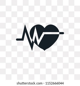 Electrocardiogram vector icon isolated on transparent background, Electrocardiogram logo concept