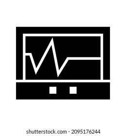 electrocardiograph icon or logo isolated sign symbol vector illustration - high quality black style vector icons
