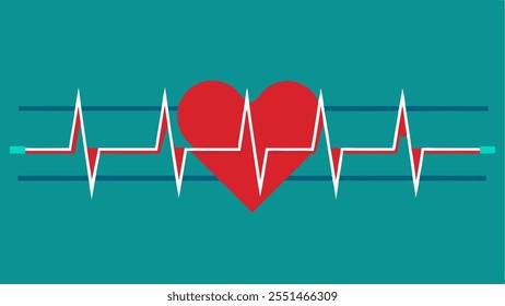 Electrocardiography Heartbeat Line monitor Illustration