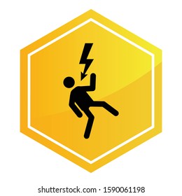Electrocaution Risk Sign Vector Icon Design