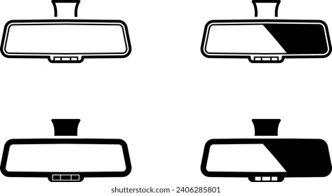 electrochromic rearview mirror icon , vector illustration