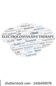 Electroconvulsive Therapy Word Cloud. Wordcloud Made With Text Only.