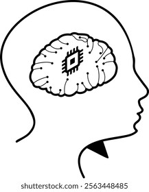 Electrocorticography isometric vector, Artificial general intelligence symbol, Natural Language Processing sign, Machine and Deep Learning illustration computational neuroscience concept