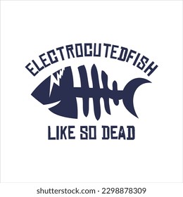 electrocuted fish vector for t-shirt, poster, typography or your brand. vector
