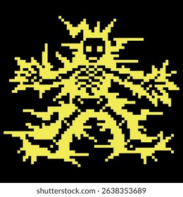 Electrocuted skeleton in pixel art style