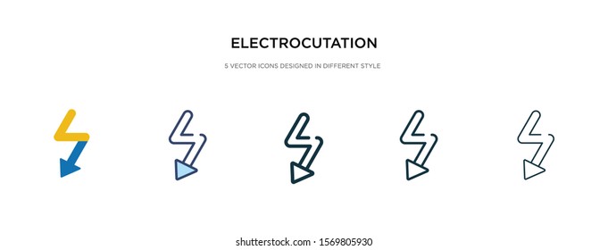 electrocution danger icon in different style vector illustration. two colored and black electrocution danger vector icons designed in filled, outline, line and stroke style can be used for web,