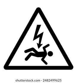 Señal de peligro de electrocución, Ilustración vectorial, aislado en etiqueta de fondo blanco .EPS10