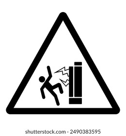 Señal de peligro de electrocución, Ilustración vectorial, aislado en etiqueta de fondo blanco .EPS10