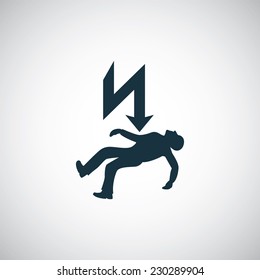 Electrocution Risk Icon On White Background 