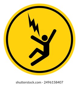 Electrocution Risk Symbol Sign, Vector Illustration, Isolate On White Background Label. EPS10
