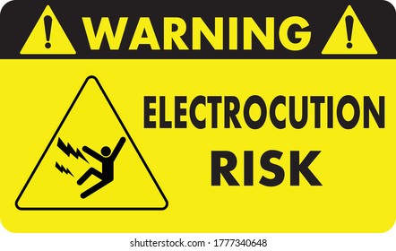 Electrocution Risk warning Symbol banner, sign vector Illustration image. print-ready.