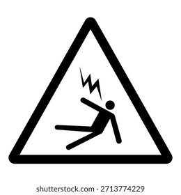 Symbol für die Gefahr einer elektrischen Spannung, Vektorgrafik, isoliert auf weißem Hintergrund. EPS10